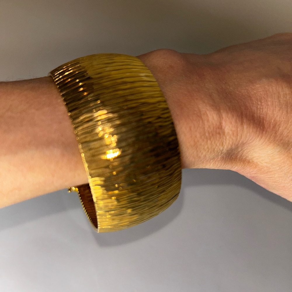 Vintage Bellezza Italian Diamond Cut Cuff Bracelet